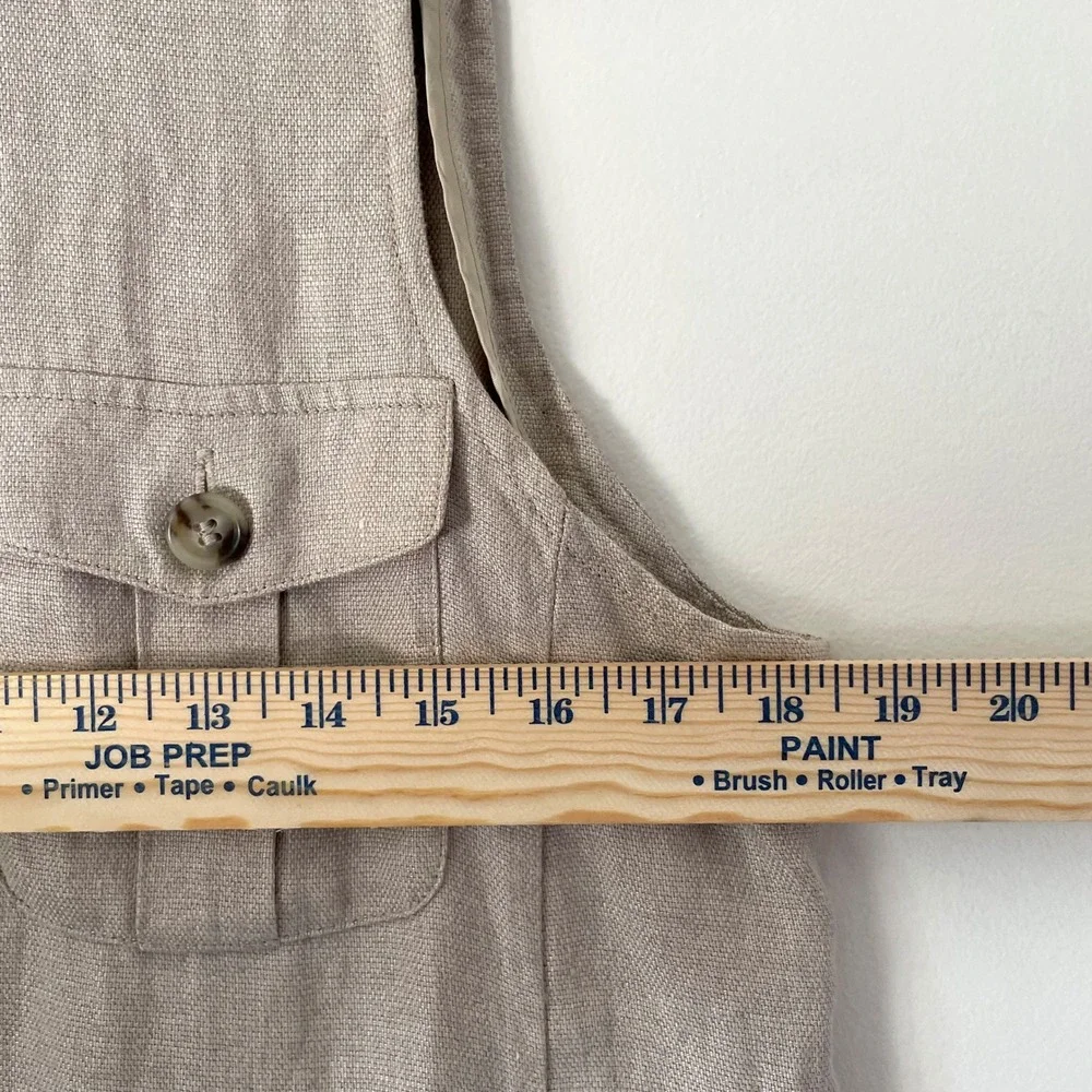 Vintage Lord & Taylor Linen Vest Sz 4 Minimalist Capsule Quiet Luxury Neutral